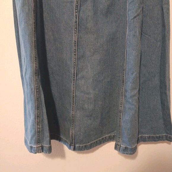NWT Universal Thread Size 12 Denim Maxi Skirt A-line High-rise Medium Wash - Picture 9 of 14